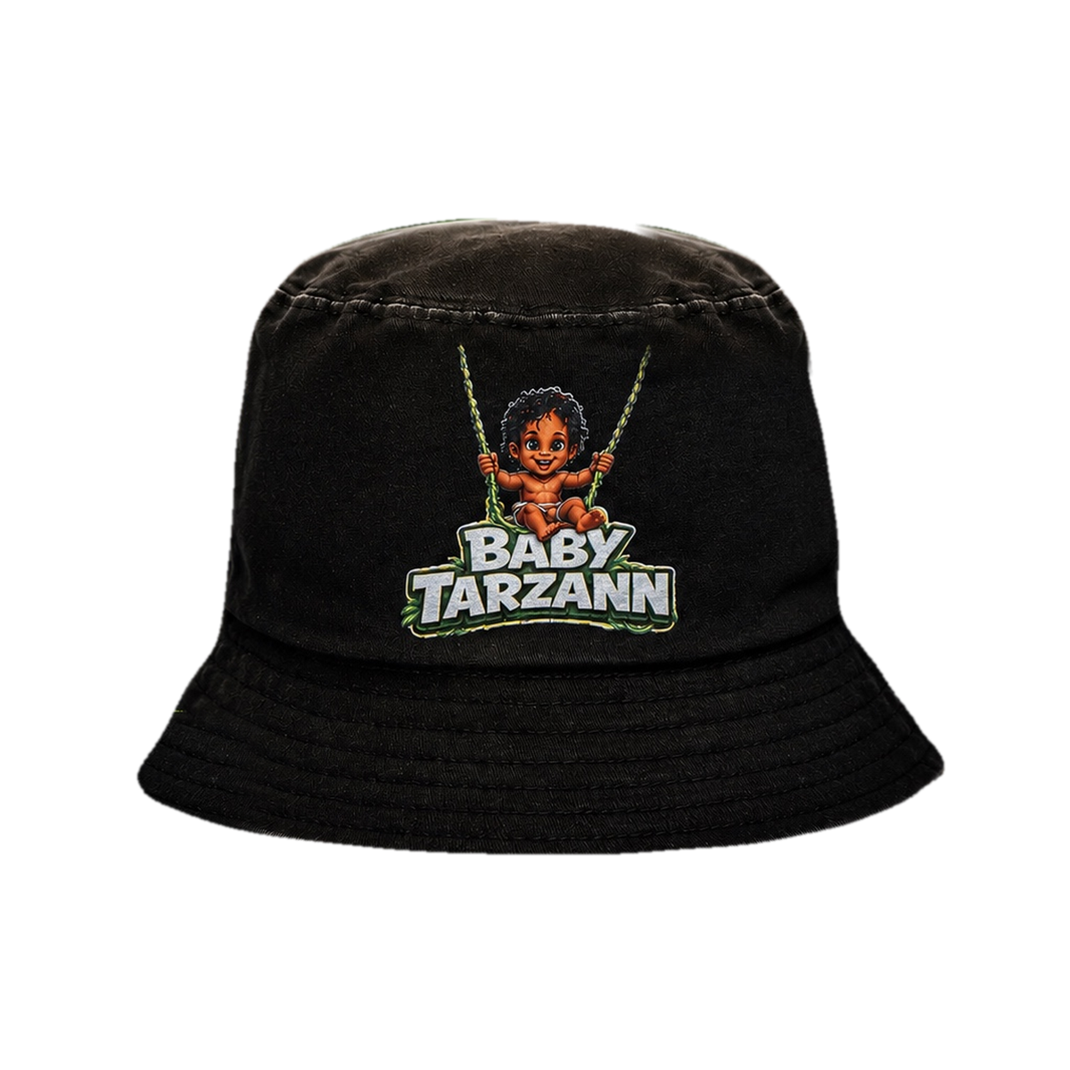 Baby Tarzann bucket hat, Silver & Green logo, one size fits all